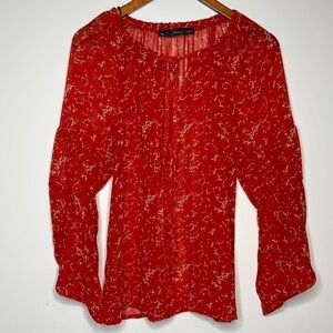 Patterson J and Kincaid Originals Red Blouse Size XS
